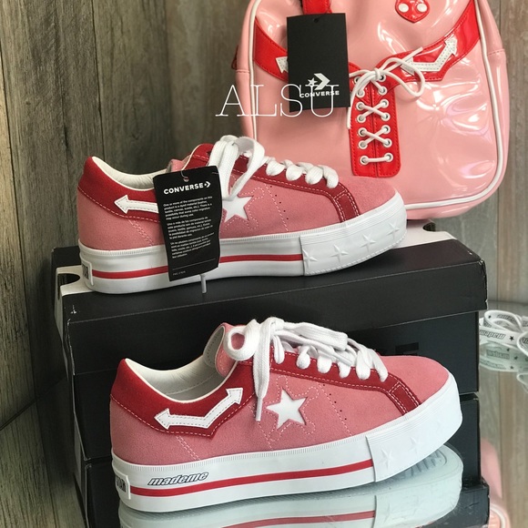 Con&Mademe One Star Platform Suede OX Pink Icing W - Picture 2 of 8